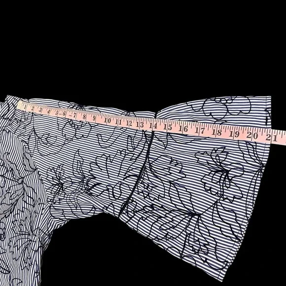 Tru Luxe Jeans XL Top Striped Floral Embroidered Pullover Boho-Chic Blouse - Picture 9 of 14